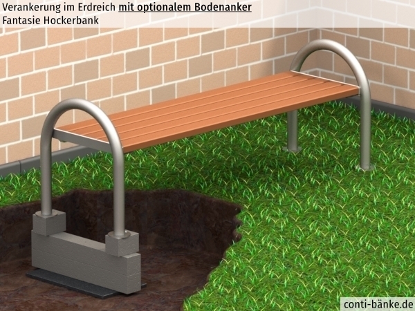 Fantasie-Hockerbank-Bodenanker