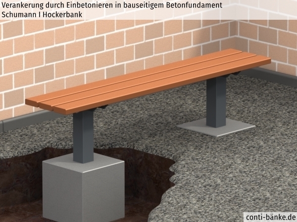 Schumann-I-Hockerbank-Betonfundament