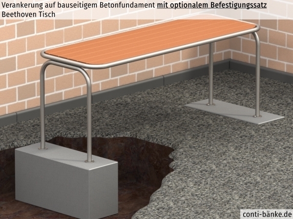 Beethoven-Tisch-Betonfundament