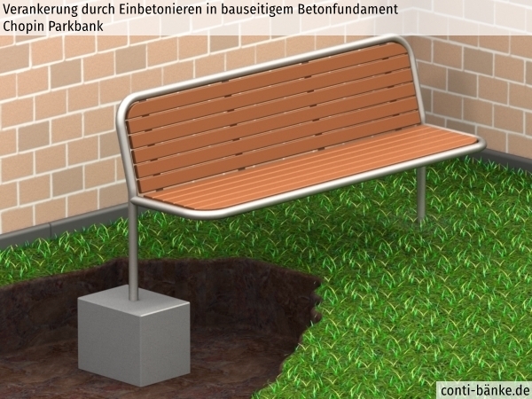 Chopin-Parkbank-Betonfundament-im-Erdreich