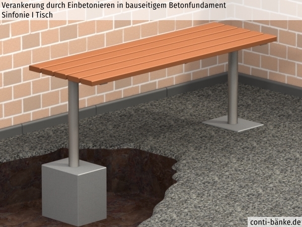 Sinfonie-I-Tisch-Betonfundament
