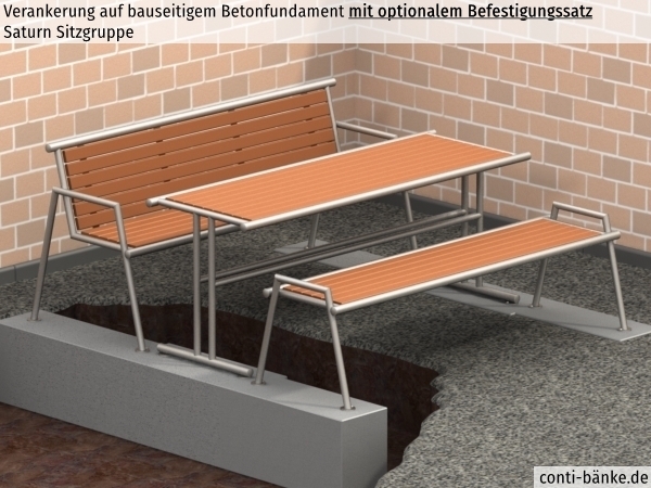 Saturn-Sitzgruppe-Betonfundament