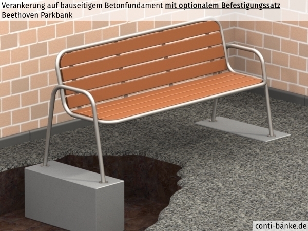Beethoven-Parkbank-Betonfundament