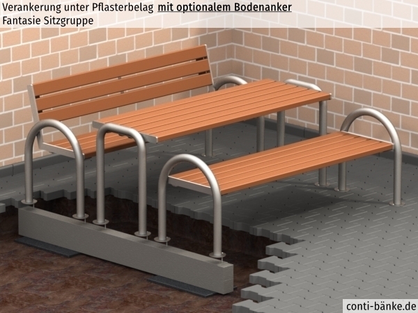 Fantasie-Sitzgruppe-Pflasterbelag