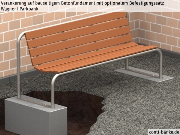 Wagner-I-Parkbank-Betonfundament