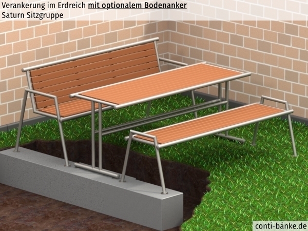Saturn-Sitzgruppe-Bodenanker