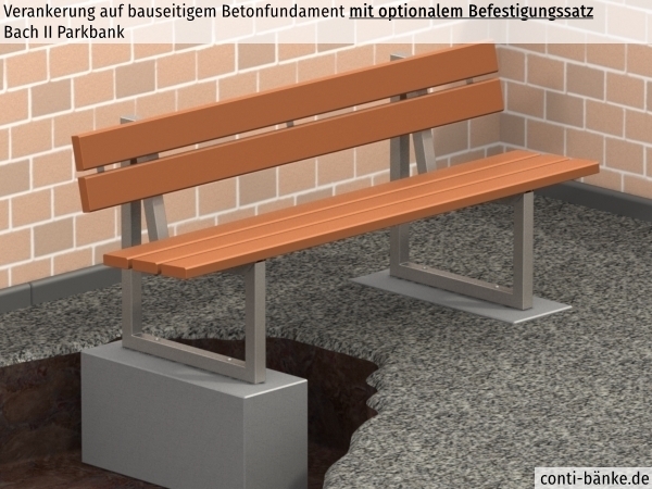 Bach-II-Parkbank-Betonfundament