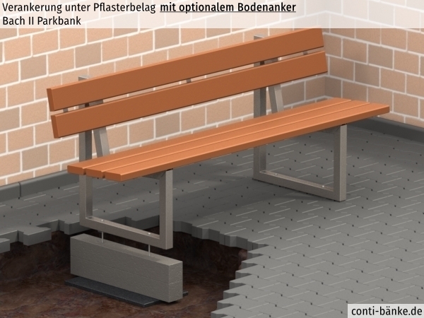 Bach-II-Parkbank-Pflasterbelag