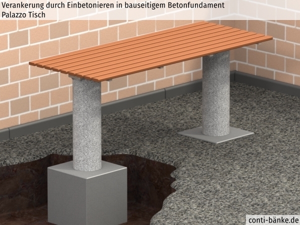 Palazzo-Tisch-Betonfundament