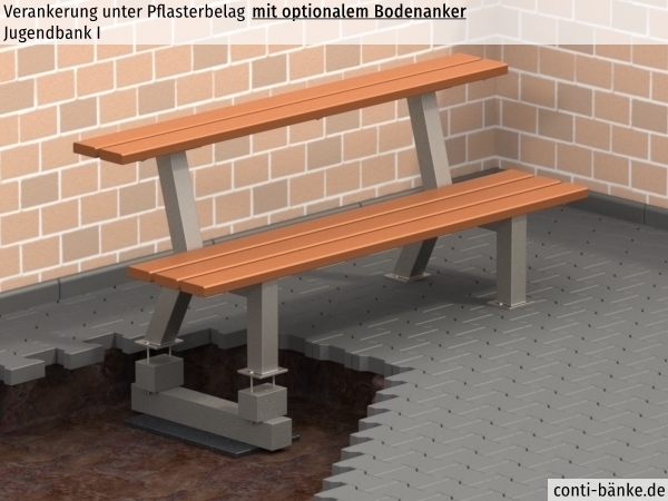 Jugendbank-I-Pflasterbelag