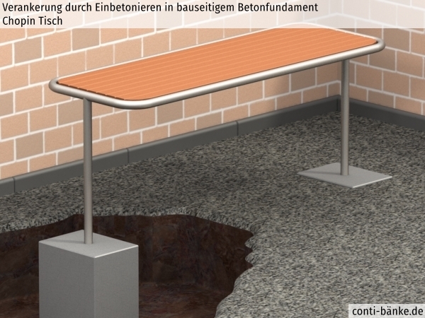 Chopin-Tisch-Betonfundament