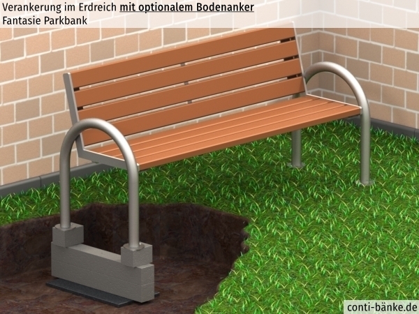 Fantasie-Parkbank-Bodenanker