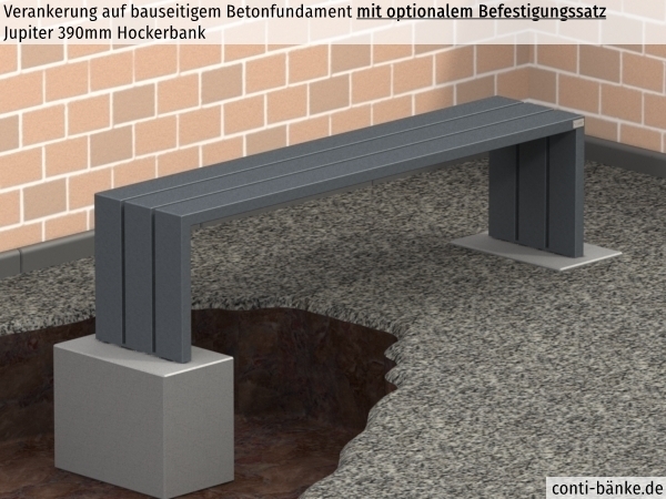 Jupiter-390mm-Hockerbank-Betonfundament