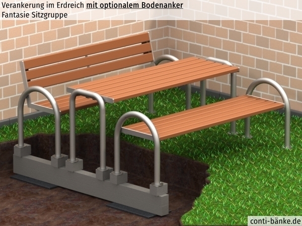 Fantasie-Sitzgruppe-Bodenanker