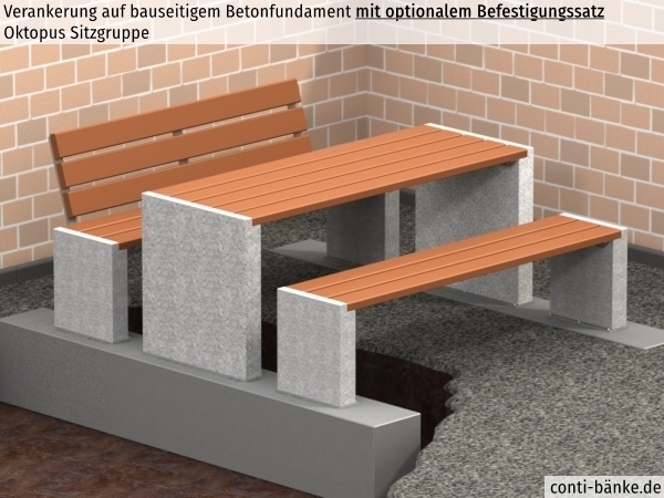 Oktopus-Sitzgruppe-Betonfundament