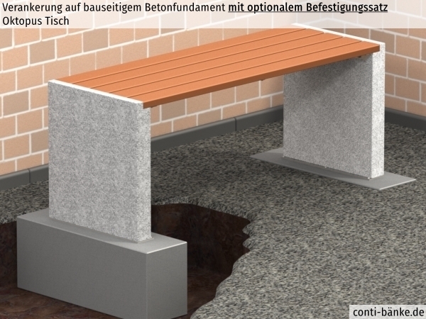 Oktopus-Tisch-Betonfundament