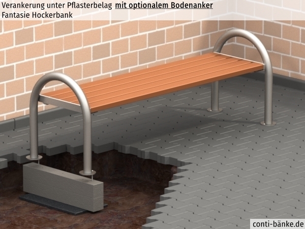 Fantasie-Hockerbank-Pflasterbelag