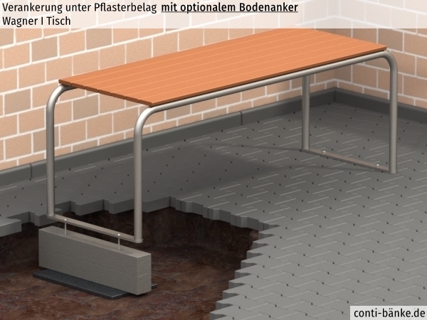 Wagner-I-Tisch-Pflasterbelag