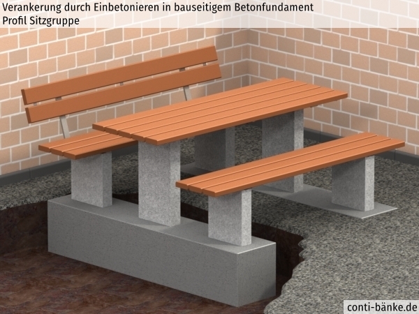 Profil-Sitzgruppe-Betonfundament