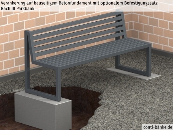 Bach-III-Parkbank-Betonfundament