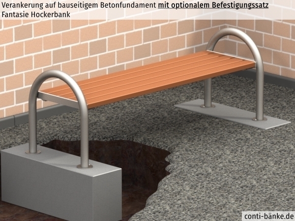 Fantasie-Hockerbank-Betonfundament