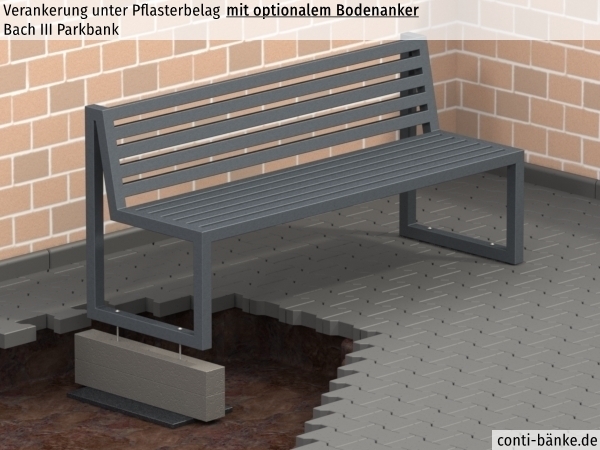 Bach-III-Parkbank-Pflasterbelag