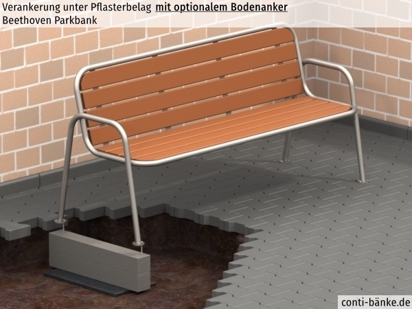 Beethoven-Parkbank-Pflasterbelag