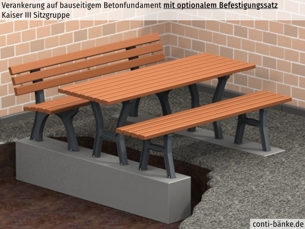 Kaiser-III-Sitzgruppe-Betonfundament