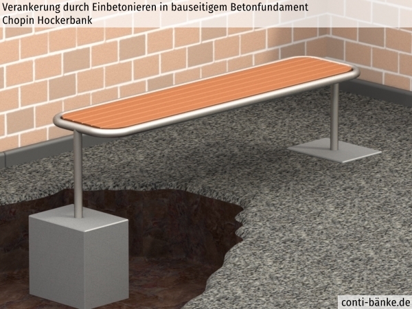 Chopin-Hockerbank-Betonfundament