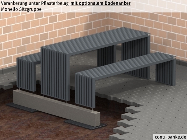 Monello-Sitzgruppe-Pflasterbelag