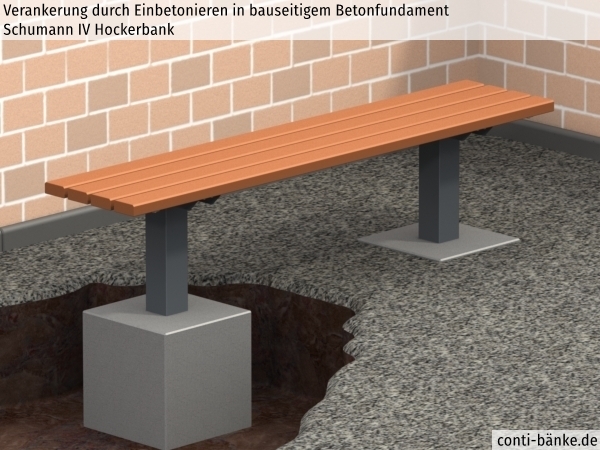 Schumann-IV-Hockerbank-Betonfundament