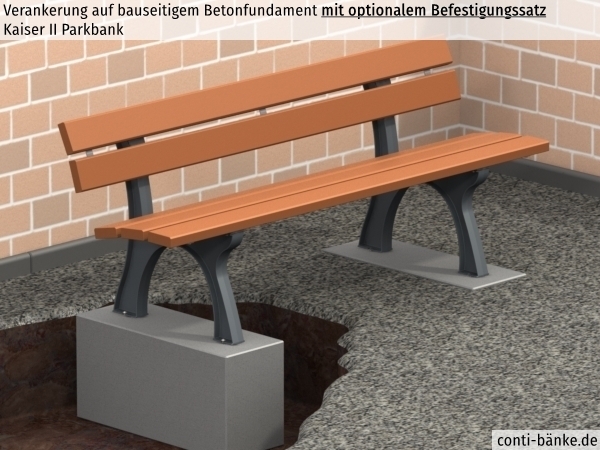 Kaiser-II-Parkbank-Betonfundament
