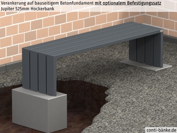Jupiter-525mm-Hockerbank-Betonfundament