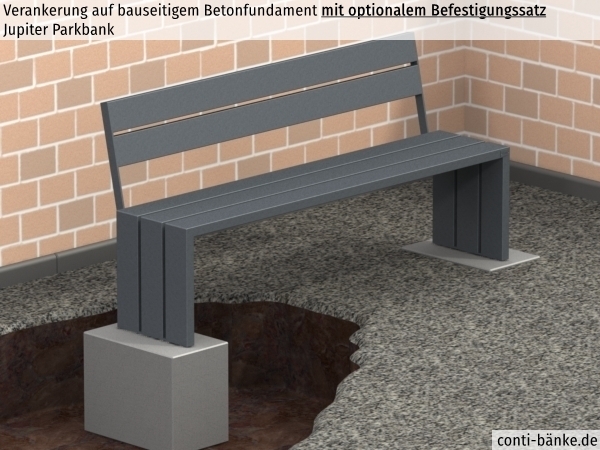 Jupiter-Parkbank-Betonfundament