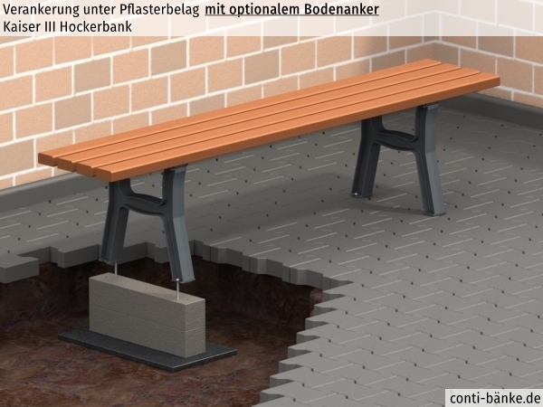 Kaiser-III-Hockerbank-Pflasterbelag