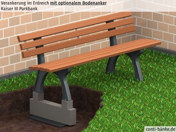 Kaiser III-Parkbank-Bodenanker