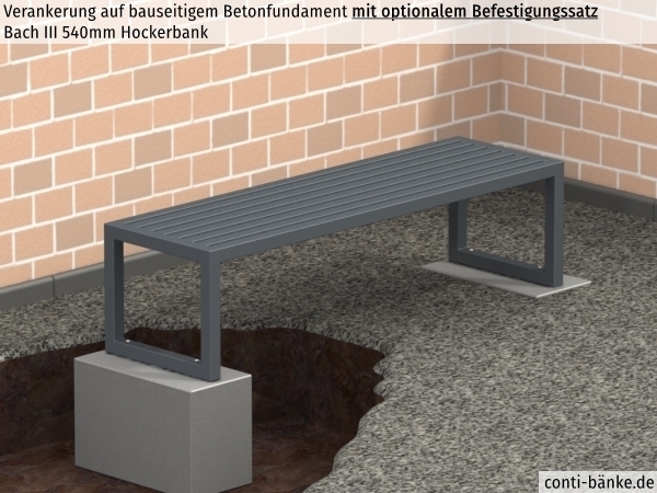 Bach-III-540mm-Hockerbank-Betonfundament