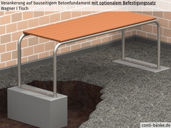 Wagner-I-Tisch-Betonfundament