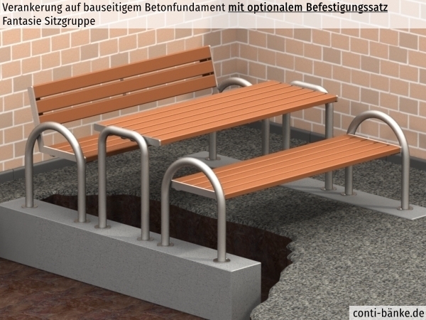 Fantasie-Sitzgruppe-Betonfundament