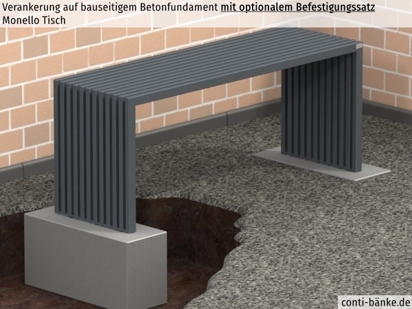 Monello-Tisch-Betonfundament