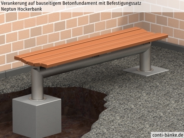 Neptun-Hockerbank-Betonfundament