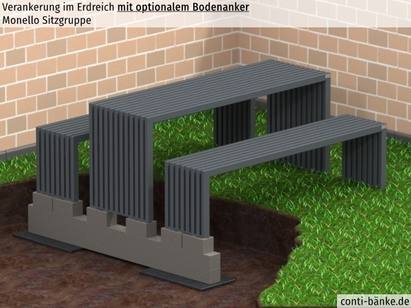 Monello-Sitzgruppe-Bodenanker