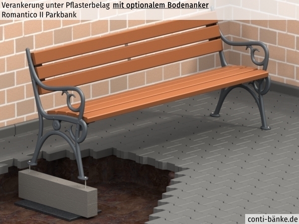 Romantico-II-Parkbank-Pflasterbelag