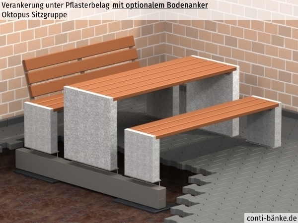 Oktopus-Sitzgruppe-Pflasterbelag