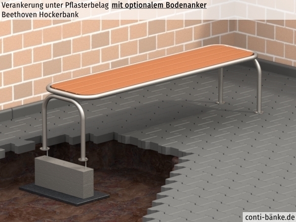 Beethoven-Hockerbank-Pflasterbelag