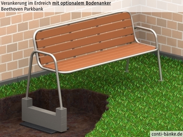 Beethoven-Parkbank-Bodenanker